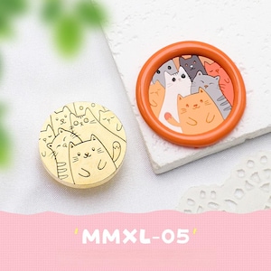 Wachs Siegel Stempel, Lovely Katzen Stempel Wachs Siegel für Einladung Umschlag Geschenkverpackung, Katzen Siegelwachs Stempel, Katzen Wachs Siegel Kit, Lovely Stempel