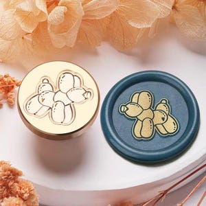 Timbro di ceralacca a forma di cane palloncino, timbro di ceralacca a forma di cane palloncino per inviti, buste e confezioni regalo, timbro di ceralacca a forma di cane palloncino.