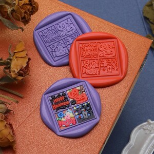 Wachssiegel Stempel, Halloween Stempel Wachssiegel für Einladung Umschlag Geschenkverpackung, Kürbis Siegelwachs Stempel, Dunkelheit Versiegelung Stempel Kit