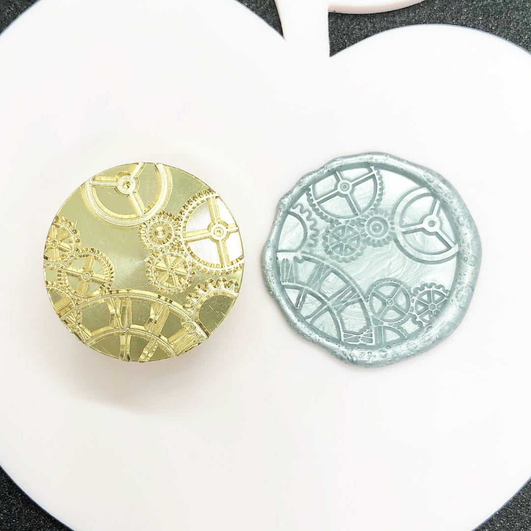 Gear Pattern Stamp Wax Seal Stamp, Gear Wheel Stamp Wax Seals for Invitation Envelope Gift ...