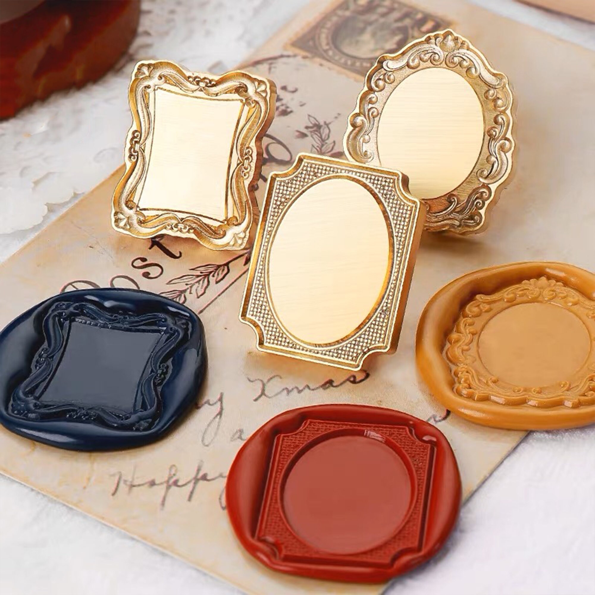 Wreath Dog Wax Seal Stamp - Brass Seal With Wooden Handle For - View #9