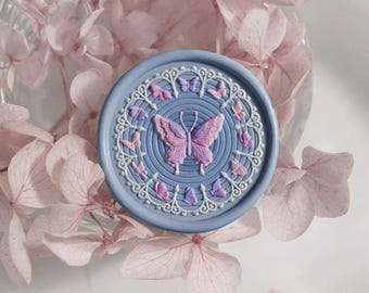 Lakzegelstempel, vlinderstempel, vlinderstempel lakzegels voor uitnodigingsenvelop Cadeaupapier, mooie vlinder zegelstempel