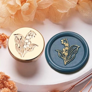 Tampon de cire, tampon de muguet, sceaux de cire muguet pour emballage cadeau enveloppe de faire-part de mariage, kit de sceaux de cire