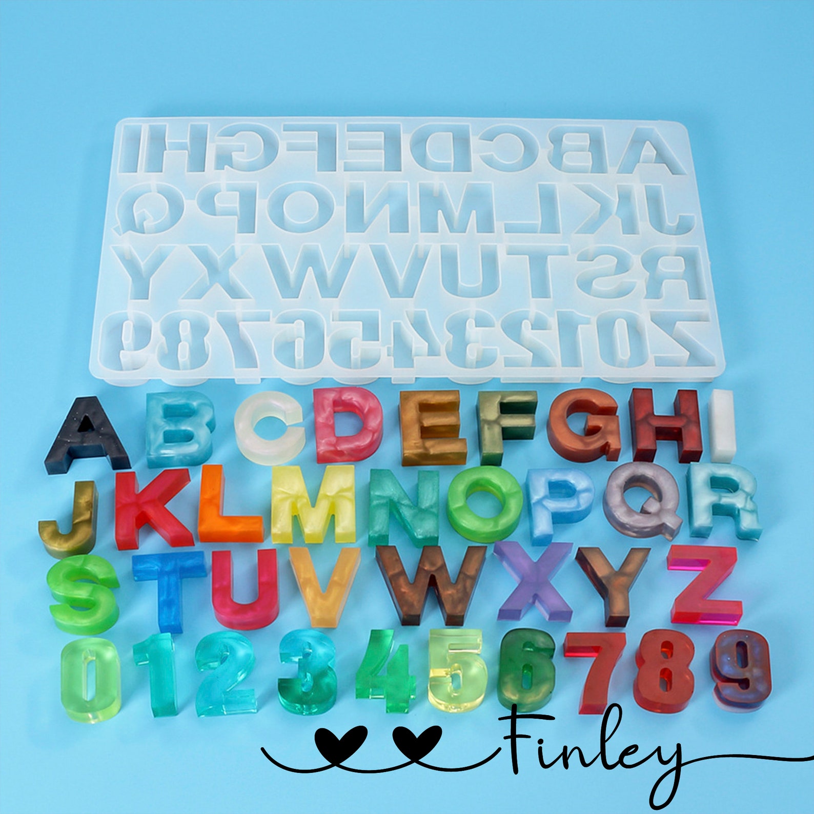 Alphabet Letter Number Moldsilicone Letter Mold for Etsy