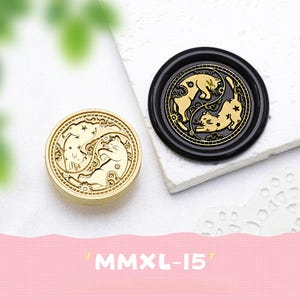 Wax Seal Stamp, Lovely cat Stamp Wax Seals for Invitation Envelope Gift, Twin Cats Sealing Wax Stamp, Circus cat Wax seal kit, Lovely stamp