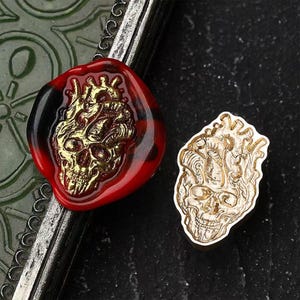 Wachs Siegel Stempel , Totenkopf Stempel Herz Wachs Siegel für Einladung Umschlag Geschenkverpackung , Geschenk Verpackung, Dämonen Schädel Siegelwachs Stempel , dunkel Stempel