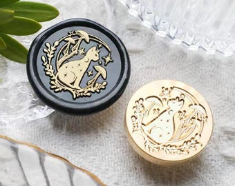 Cat Wax Seal Stamp, Night elf Stamp Wax Seals for Invitation Envelope Gift Wrapping, Cat Sealing Wax Stamp, Night Civet Sealing Stamp