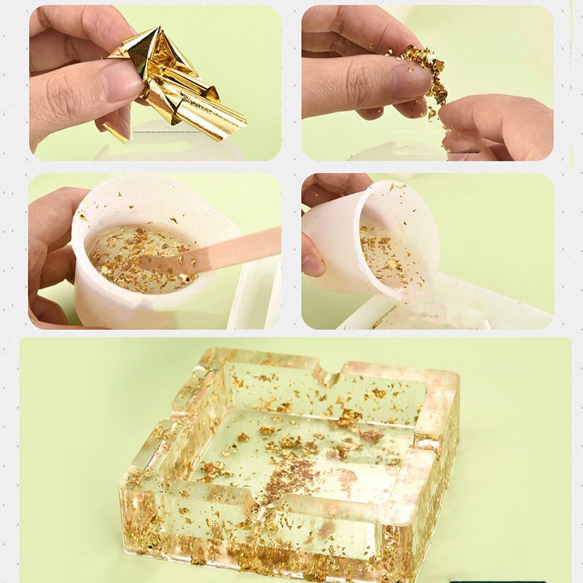 Gold Foil Flakes Resin Variety Color Gold Foil Paper Leaf Etsy
