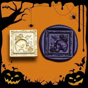 Wachs Siegel Stempel, Totenkopf Rose Stempel, Dunkle Wachssiegel für Hochzeitseinladung Umschlag Geschenkverpackung, Totenkopf Wachs Siegel kit, Totenkopf siegel stempel