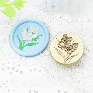 Wachs Siegel Stempel, Orchidee Stempel Bontanische Wachs Siegel für Einladung Umschlag Geschenk Verpackung, Blumen Siegel Wachs Stempel, Orchidee Siegel Stempel