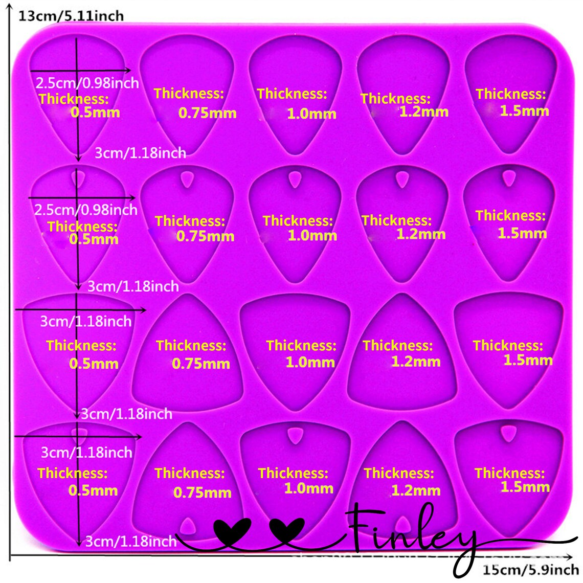 Guitar Pick Silicone Mold for Resin Guitar Pick Resin Mould Etsy