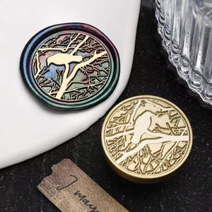 Timbro sigillo di ceralacca "Corvo", timbro sigillo di ceralacca "Corvo sul ramo" per inviti, buste, confezioni regalo, timbro sigillo di ceralacca "Corvo scuro", timbro sigillo
