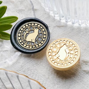 Wachs Siegel Stempel, Zeit Katzen Stempel Wachs Siegel für Einladung Umschlag Geschenkverpackung, Die Raum-Zeit Katze Siegel Wachs Stempel, Cat Siegel Stempel