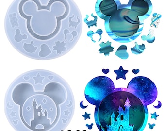 Mickey Head Mold Resin, Mickey Mouse Resin Molds, Mickey Elements Silicone Mold, Phone Case Accessories Mold, DIY Epoxy Mickey Resin Mold