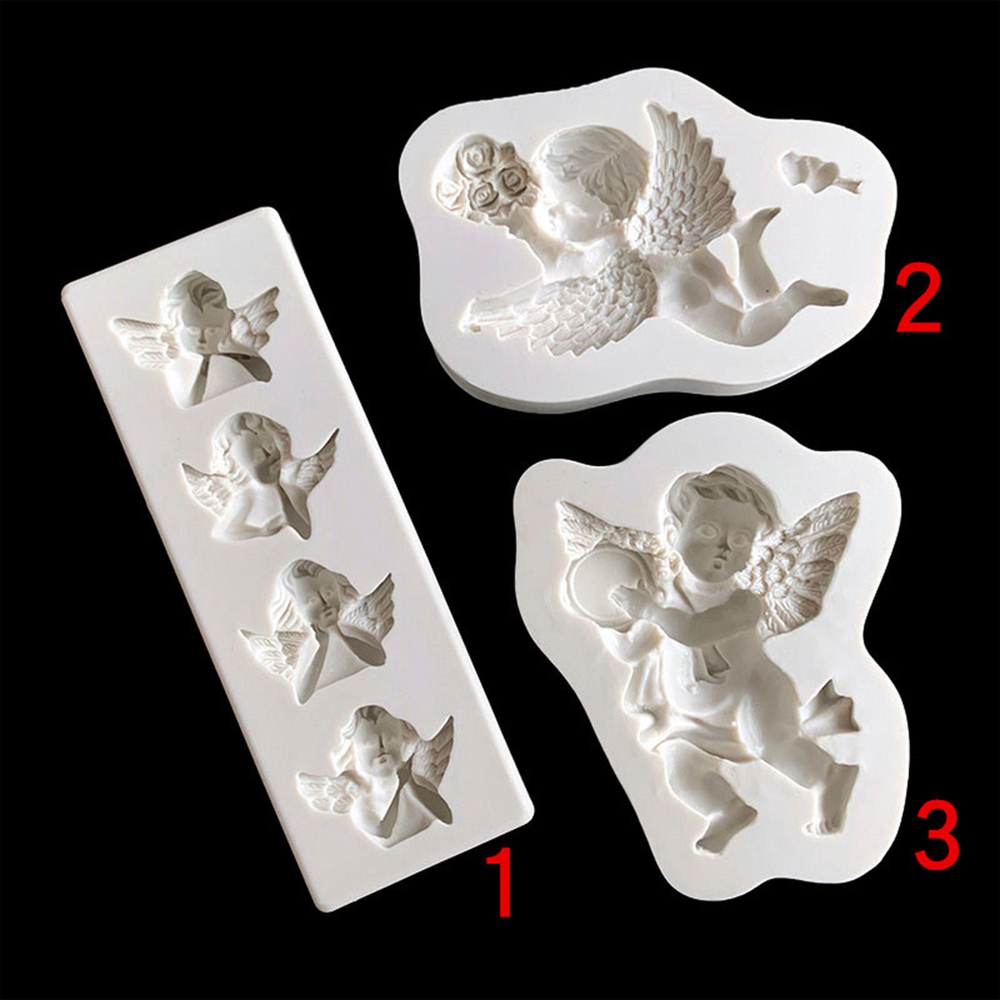 Angel and flowers silicone mold for hand made soap and crafts L145 -  Silicone Molds Wholesale & Retail - Fondant, Soap, Candy, DIY Cake Molds