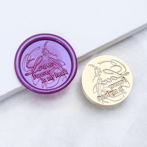 Wax Seal Stamp, Love forever in my heart Stamp Wax Seals for Invitation Envelope Gift Wrapping, Lover Sealing Wax Stamp, Words Wax seal kit