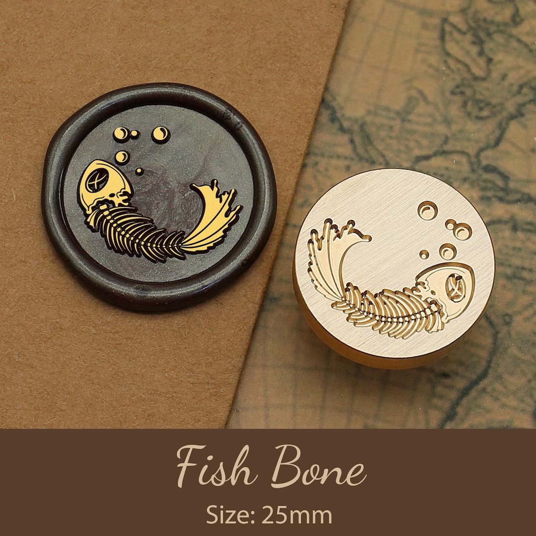 Wax Fish Wax Seal Stamps, Fish Bone Stamp, Fish Wax Seals for Wedding Invitation ...