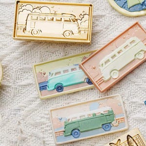 Sello de lacre, sello de autobús encantador, sellos de lacre para envolver regalos de sobres de invitación, sello de lacre para sellar autobuses de campamento, sello de lacre para autobuses turísticos