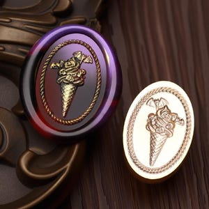 Wax Seal Stamp, Dark ice cone Stamp Wax Seals for Invitation Envelope Gift Wrapping, Dark Sweet Cone Sealing Wax Stamp, Halloween ice cone
