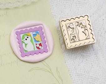 Wax Seal Stamp, Lovely kittens Stamp Wax Seals for Invitation Envelope Gift Wrapping, Cat Sealing Wax Stamp, Cartoon Sealing stamp