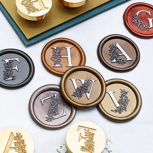 Sello de cera con forma de flor, sello de cera con forma de letra para envolver regalos de invitación, sello de cera para sobre, kit de sello de cera para sellar letras