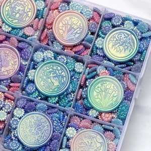 Scatola di perline di ceralacca aurorale, set di perline di ceralacca premium per timbro di ceralacca per inviti di nozze, confezioni regalo, perline di cera aurorale