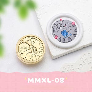 Wachs Siegel Stempel, Kätzchen spielt mit Wolle Stempel Wachs Siegel für Einladung Umschlag Geschenk, Katzen Siegel Wachs Stempel, Wachs Siegel Kit, Lovely Stempel