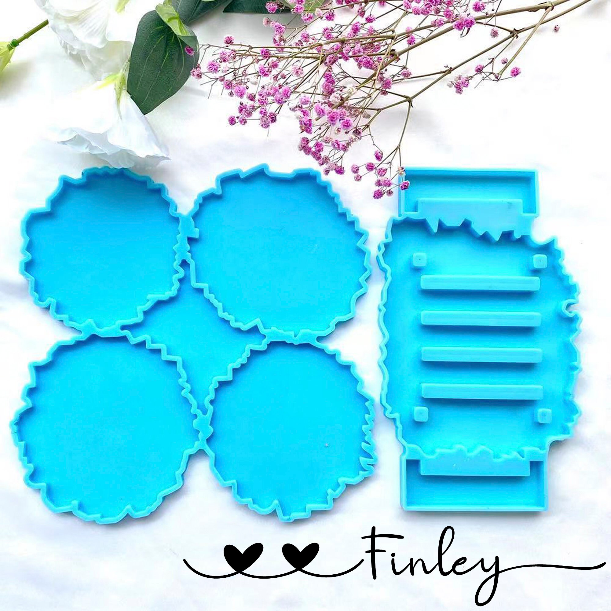 Coaster Mold Resin Silicone Mold for Resin Coaster Set Resin Etsy