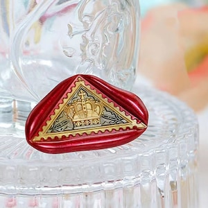 Timbro con sigillo di ceralacca vintage, timbro con corona reale europea retrò, sigilli di ceralacca per inviti, buste e confezioni regalo, timbro di ceralacca regale