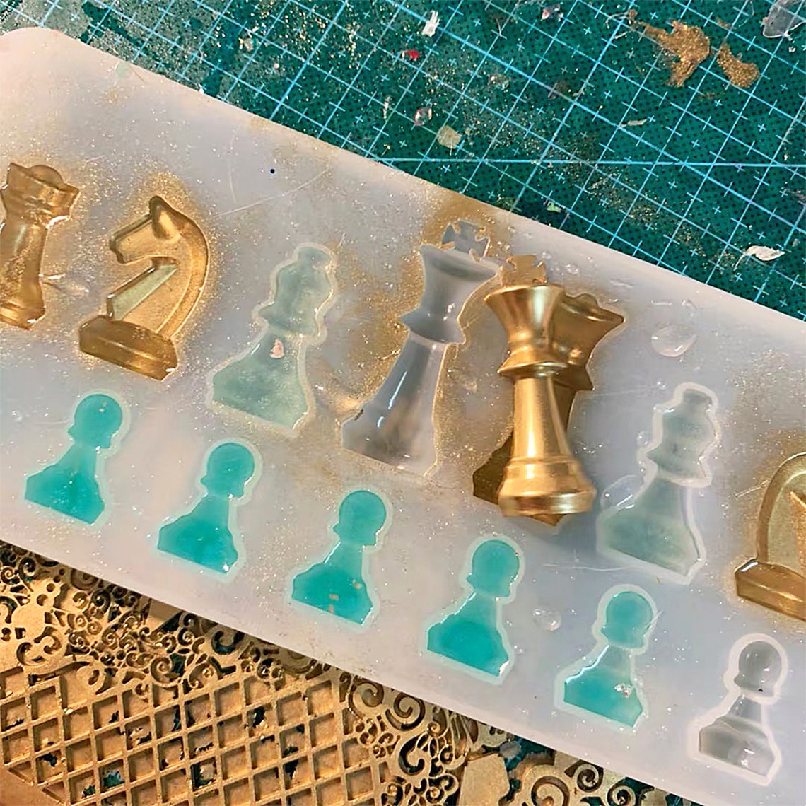 Chess Silicone Mold for Resinchess Set Moldclear Resin Mold Etsy