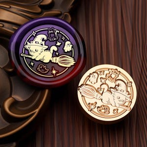 Cat Wax Seal Stamp, Cute chubby cat wizard Stamp Wax Seals for Invitation Envelope Gift Wrapping, Lovely Cat Sealing Wax Stamp, Cat Stamp