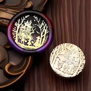 Wax Seal Stamp, Dark House Stamp Wax Seals for Invitation Envelope Gift Wrapping, Halloween Adventure Sealing Wax Stamp