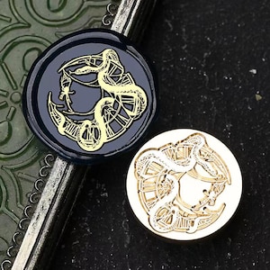 Wachssiegel Stempel, Gebrochener Mond Geist schlange Stempel, Schlangen und Spinnen Wachssiegel für Einladung Umschlag Geschenkverpackung, Wachssiegel kit, Dunkel Stempel