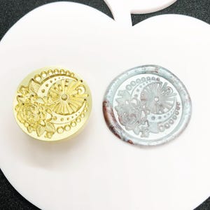 Wachs Siegel Stempel, Rose Mond Stempel, Mondrose Wachs Siegel für Hochzeit, Einladung Umschlag Geschenk Verpackung, Luna Rose Wachs Siegel Kit, Mond Rose Versiegelung