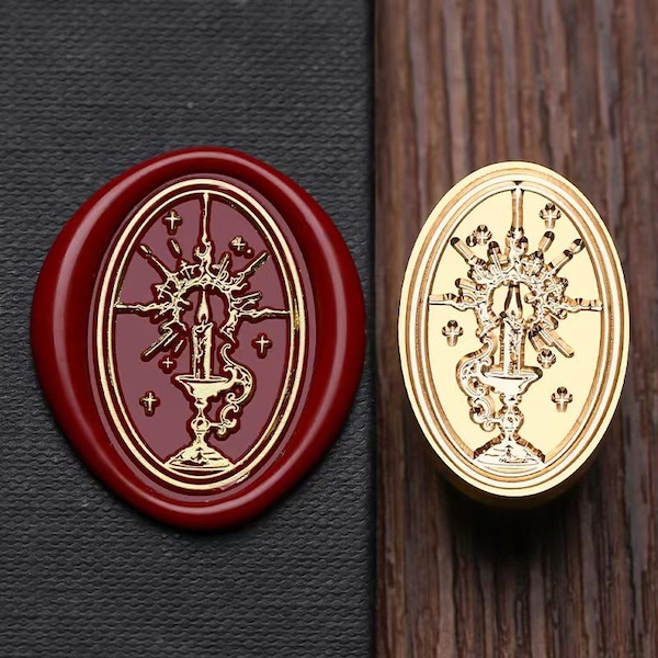 Wax Seal Stamp, Candlelight Stamp, Candlelight Wax Seals for Wedding Invitation Envelope Gift Wrapping, Dark Wax Seal kit
