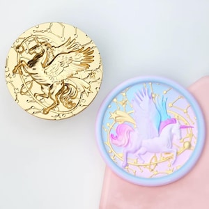 Wachs Siegel Stempel, Das Einhorn Sternenhimmel Stempel Wachs Siegel für Einladung Umschlag Geschenkverpackung, Geschenkverpackung Einhorn Siegelwachs Stempel