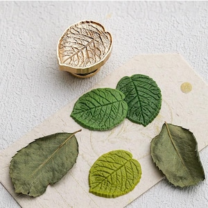 Wax Seal Stamp, Spring leaf Stamp, Wax Seals for Invitation Envelope Gift Wrapping, Simulation Leaf Sealing Wax Stamp, Leaf texture stamp