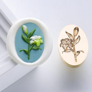 Wachssiegel Stempel, Lilie Blume Stempel, Wachssiegel für Hochzeit, Einladung, Umschlag, Geschenkverpackung, Seerose Wachsstempel, Wachssiegel kit
