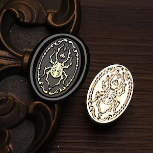 Timbro sigillo di ceralacca, timbro ragno barocco Sigilli di ceralacca per buste di invito Confezione regalo, timbro di ceralacca ragno scuro, timbro sigillo ragno