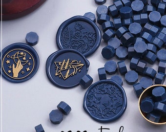 Deep Blue Sealing Wax Beads, Premium Wax Seal Beads for Wedding Invitation Wax Seal Stamp, Gift Wrapping, New Colors
