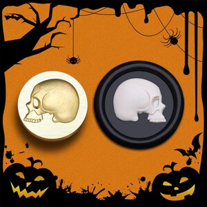 Seitlicher Totenkopf Stempel, Totenkopf Wachs Siegel für Einladung Umschlag Geschenkverpackung, Siegelwachs Stempel, Dunkelheit Versiegelung Stempel
