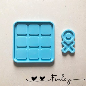 Tic Tac Toe Game Mold, Siliconen Mal voor Tic Tac Toe Game, DIY Kid Game Mold, Epoxy Hars Mallen voor Bordspel, Craft Mould voor Kerstnacht