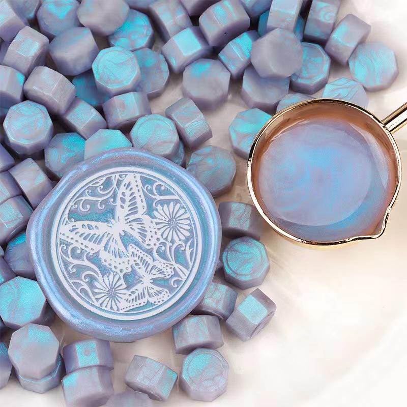 Aurora Night Blue Sealing Wax Beads, Aurora Violet blue Wax Seal Beads for Wedding Invitation Wax Seal Stamp, Gift Wrapping, Night blue