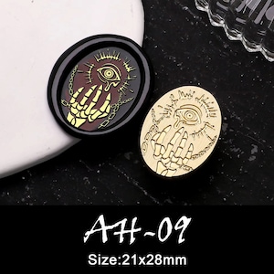 Wachs Siegel Stempel, Skelett Hände Stempel, Skelett Wachs Siegel für Einladung Umschlag Geschenkverpackung, Schädel Siegelwachs Stempel, Auge Versiegelung Stempel