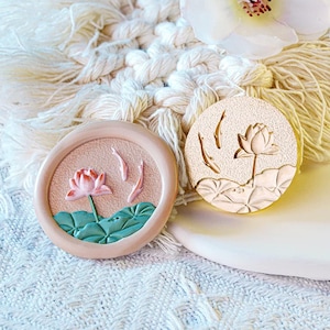 Wachs Siegel Stempel, Teich Lotus Stempel, Teich Wachs Siegel für Einladung Umschlag Geschenk Verpackung, Lotus Siegelwachs Stempel, Lotus Glücksfisch Stempel