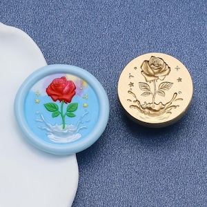 Wax Seal Stamp, Rose Stamp, Rose Wax Seals for Invitation Envelope Gift Wrapping, Rose Sealing Wax Stamp, Rose wax seal kit