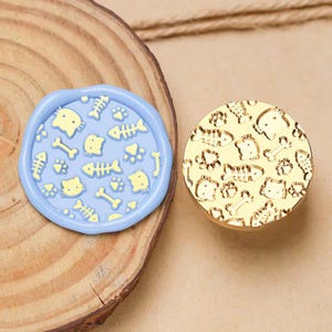 Wachs-Siegel Stempel, Katzenpfote Stempel, Wachssiegel für Einladung Umschlag Geschenkverpackung, Fischgräte Siegelwachs Stempel, Katzenpfoten Stempel
