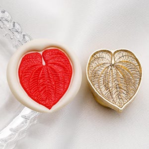 Wax Seal Stamp, Anthurium Leaf Stamp, Anthurium Leaf Wax Seals for Invitation Envelope Gift Wrapping, Anthurium Leaf Sealing Wax Stamp Kit