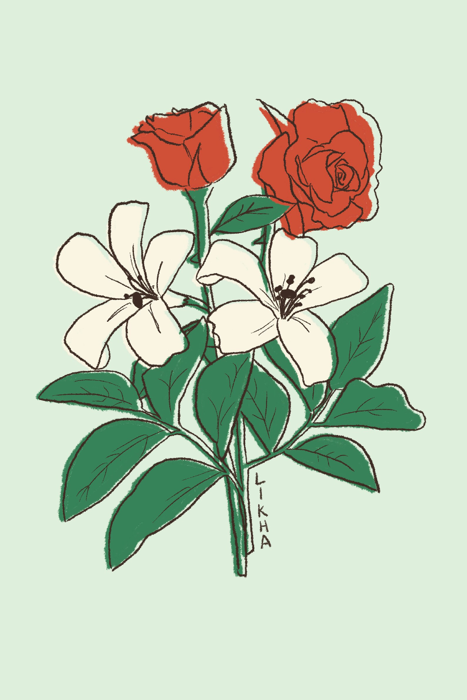 4x6 filipino and american flowers sampaguita rose print Etsy