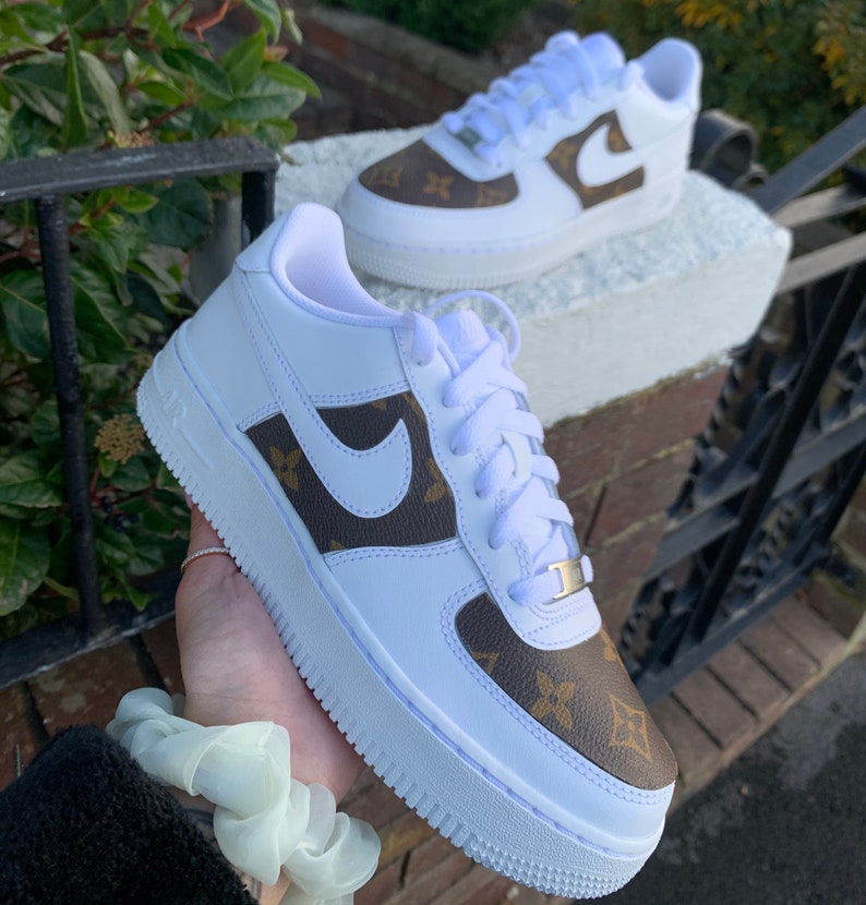 brown painted air force ones